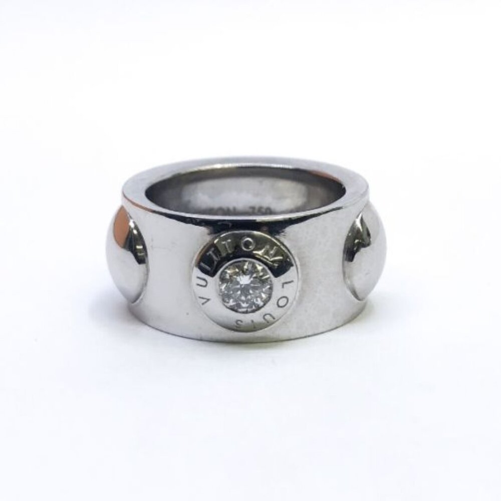 Authentic Louis Vuitton 18 Karat White Gold Grand Berg Crew Diamond Ring - S5.5